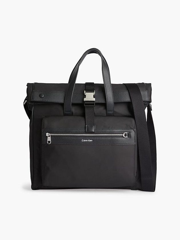 Calvin Klein USA Recycled Messenger Tote Mens Bag Black 9628047-PK